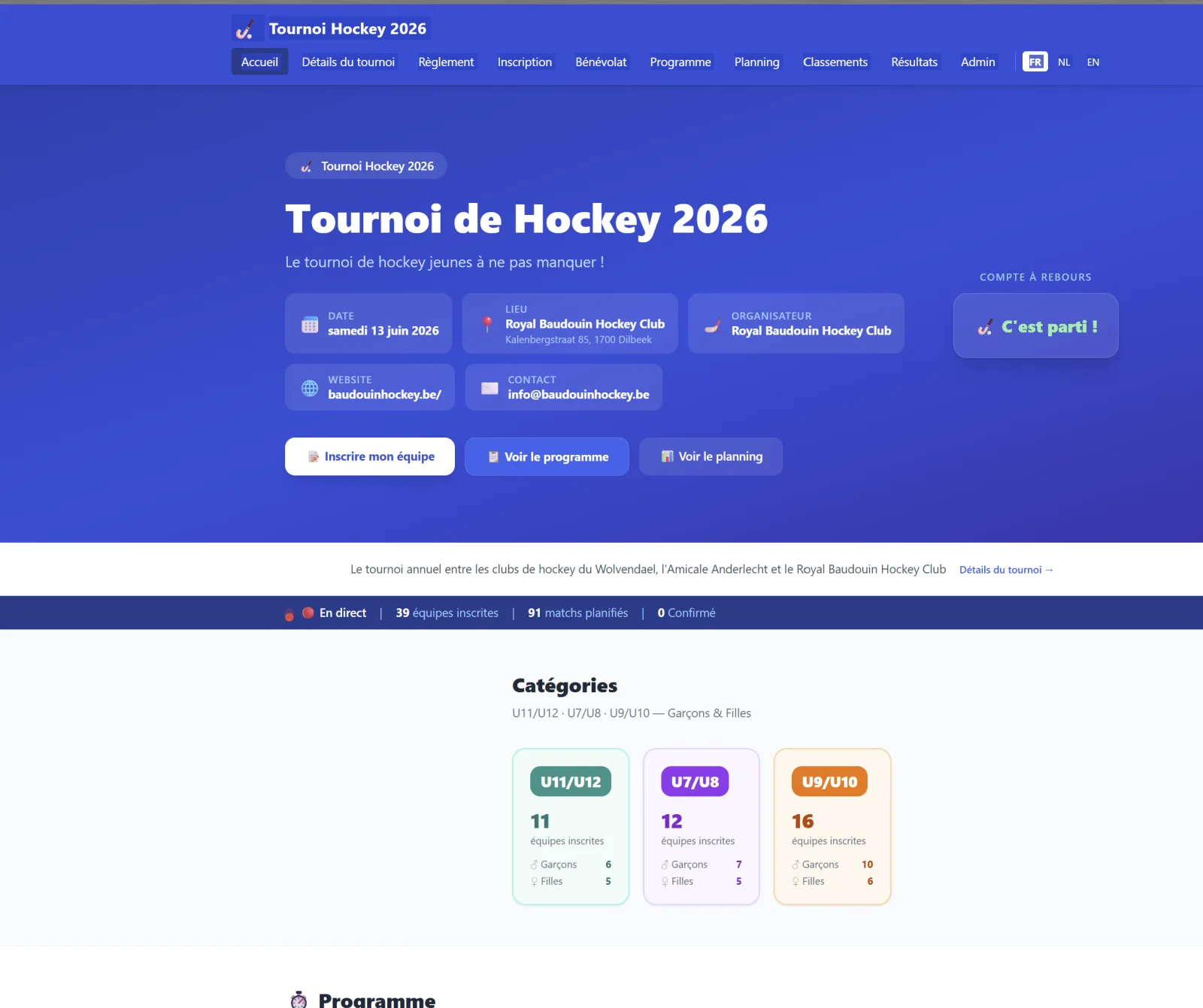 Tournament app